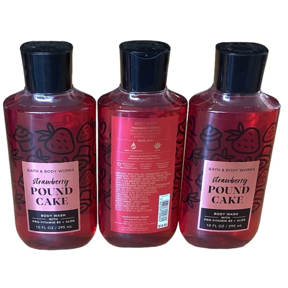 3 - STRAWBERRY POUND CAKE BODY WASH / SHOWER GEL 10 fl.oz. Bath & Body Works New - Picture 2 of 2